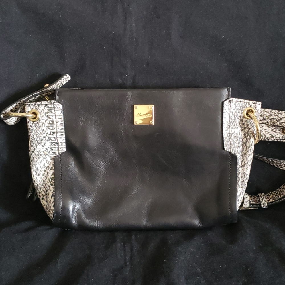 Kenneth Cole Black Leather Crossbody Bag